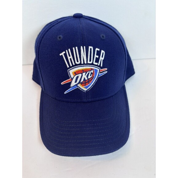 Oklahoma City Thunder Hat L/XL Adidas NBA Blue Flex Fit OKC Mens Adult - Picture 1 of 5